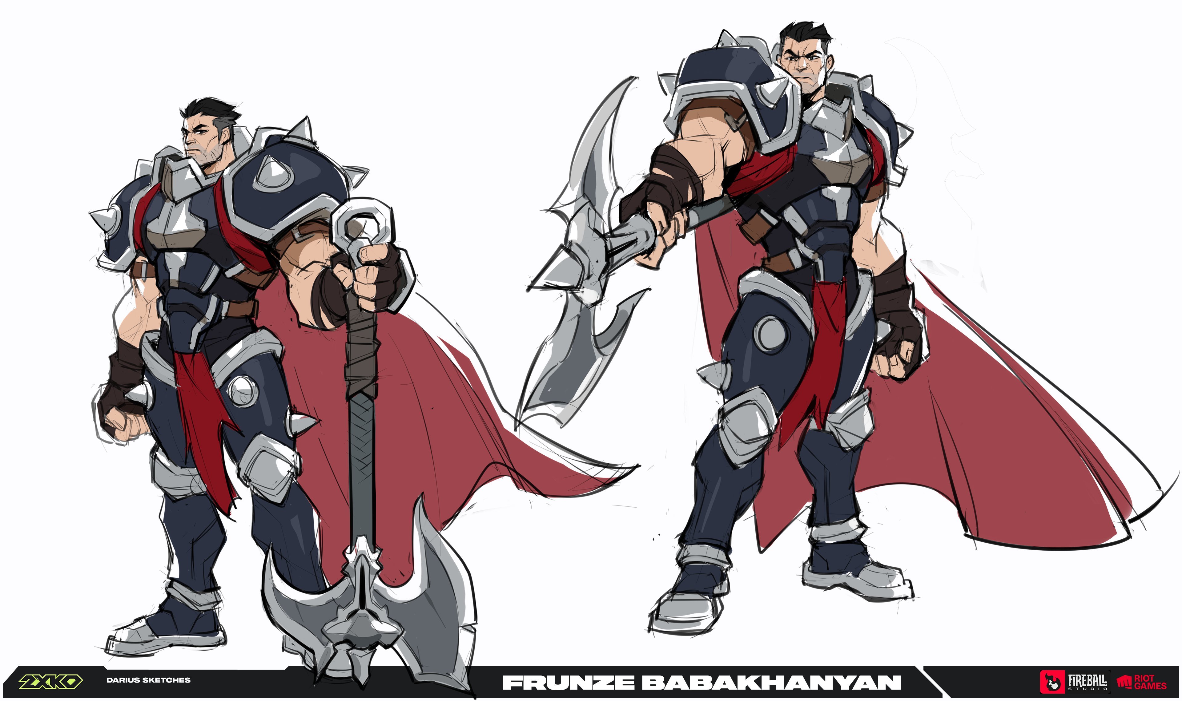 拳头格斗游戏《2XKO》德莱厄斯概念设计英雄联盟