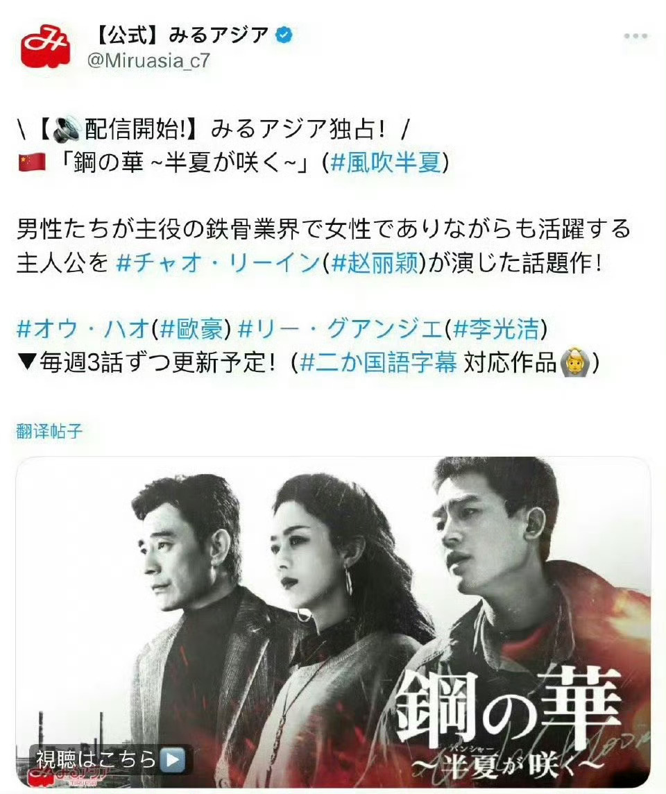 赵丽颖《风吹半夏》在海外上映了，许半夏又走向国际啦！！！ ​​​