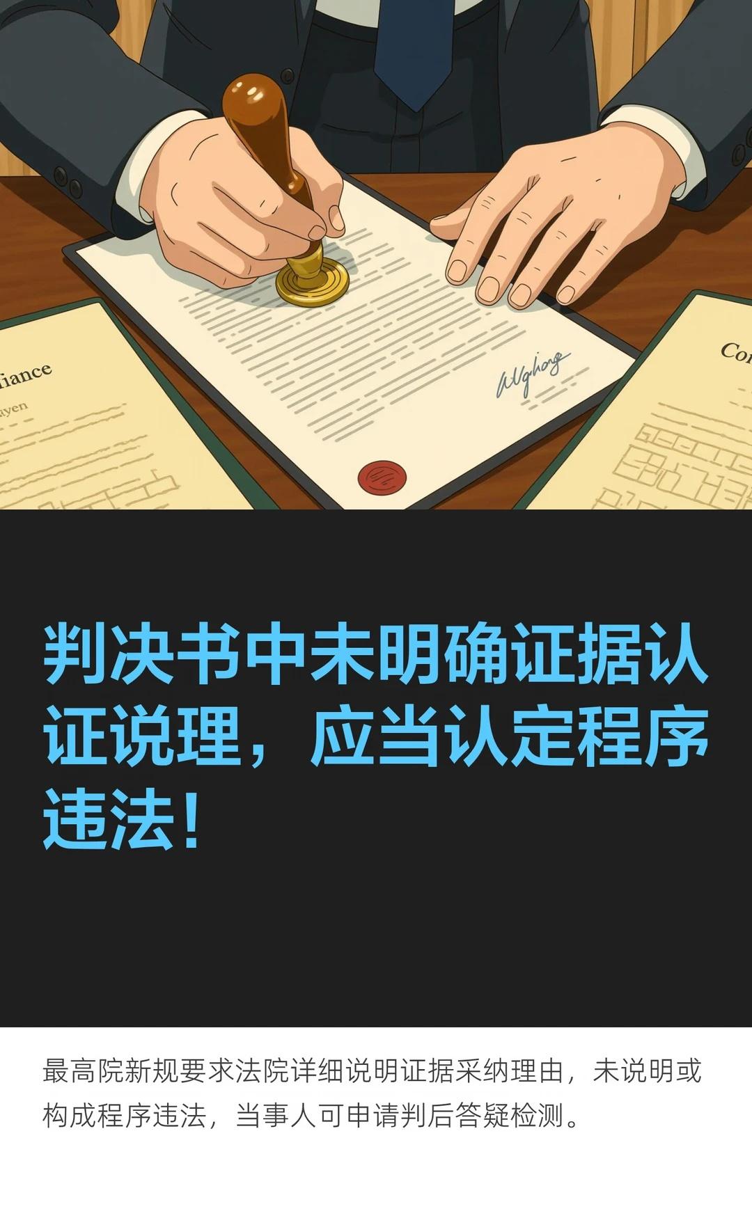 判决书未明确证据认证说理，应认定程序违法