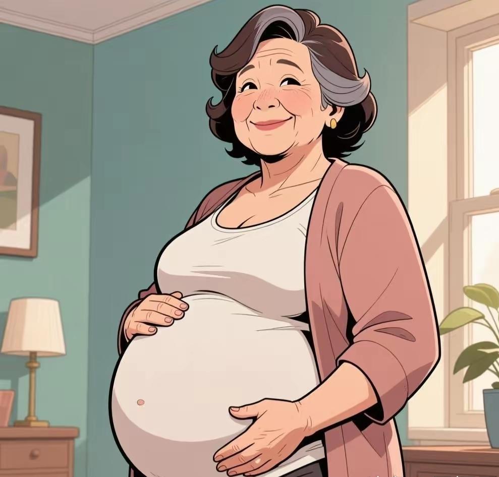 62岁的妈妈挺着6个月的孕肚，这个背后的故事真的让人忍不住掉眼泪！  

今天刷