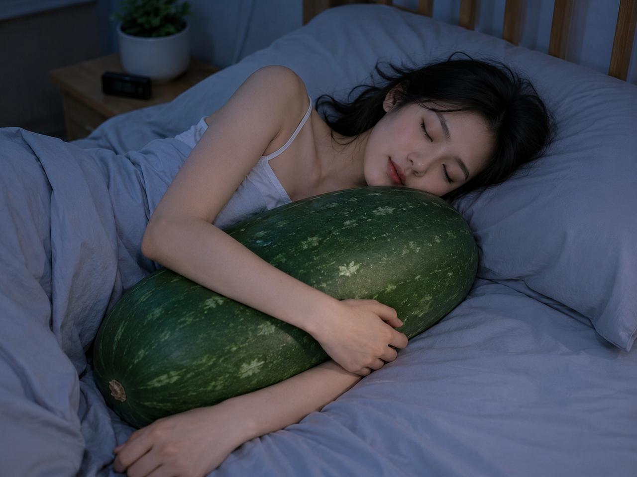 【抱着冬瓜能降温？得先了解这些事！】

抱冬瓜睡觉的第一批受害者出现了健康过夏日