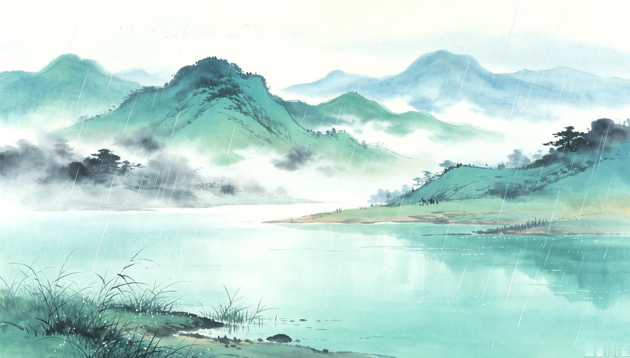 上联：风吹雾散青山秀，
下联：雨打烟飞绿水蓝。

山水对联