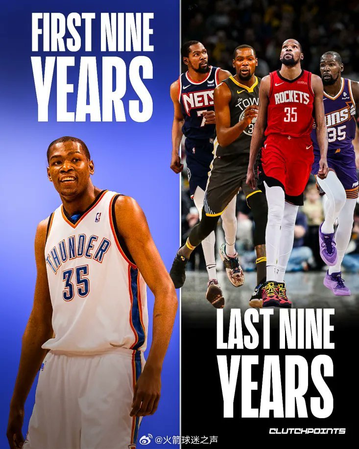 杜兰特改变NBA格局已经整整九年了。2016年7月4日，杜兰特放弃了“下一章”并