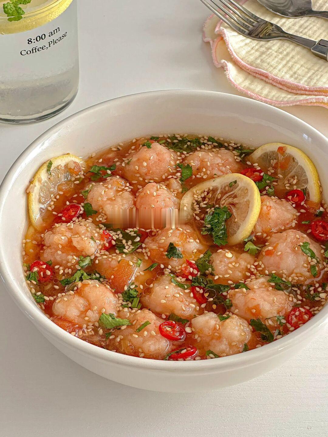 દ⍤૩ 🥣 ⑅酸辣柠檬虾滑🍤Q弹爽滑