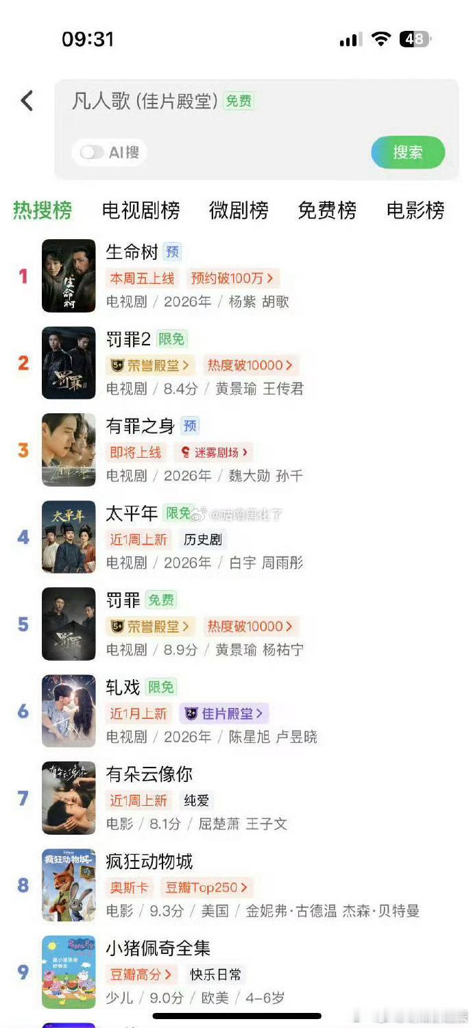 杨紫生命树爱奇艺双榜第一生命树站内双榜第一 用表演致敬生态守护者，杨紫凭诚意斩获