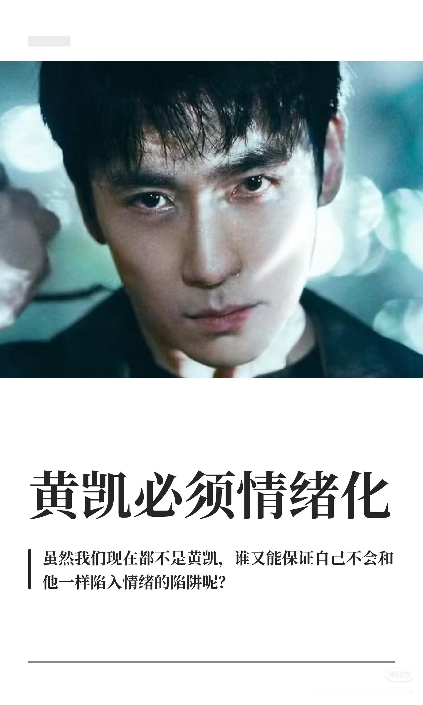 黄凯这个角色必须情绪化的原因，确实观众被黄凯的情绪一直牵引着，这才是塑造角色的厉