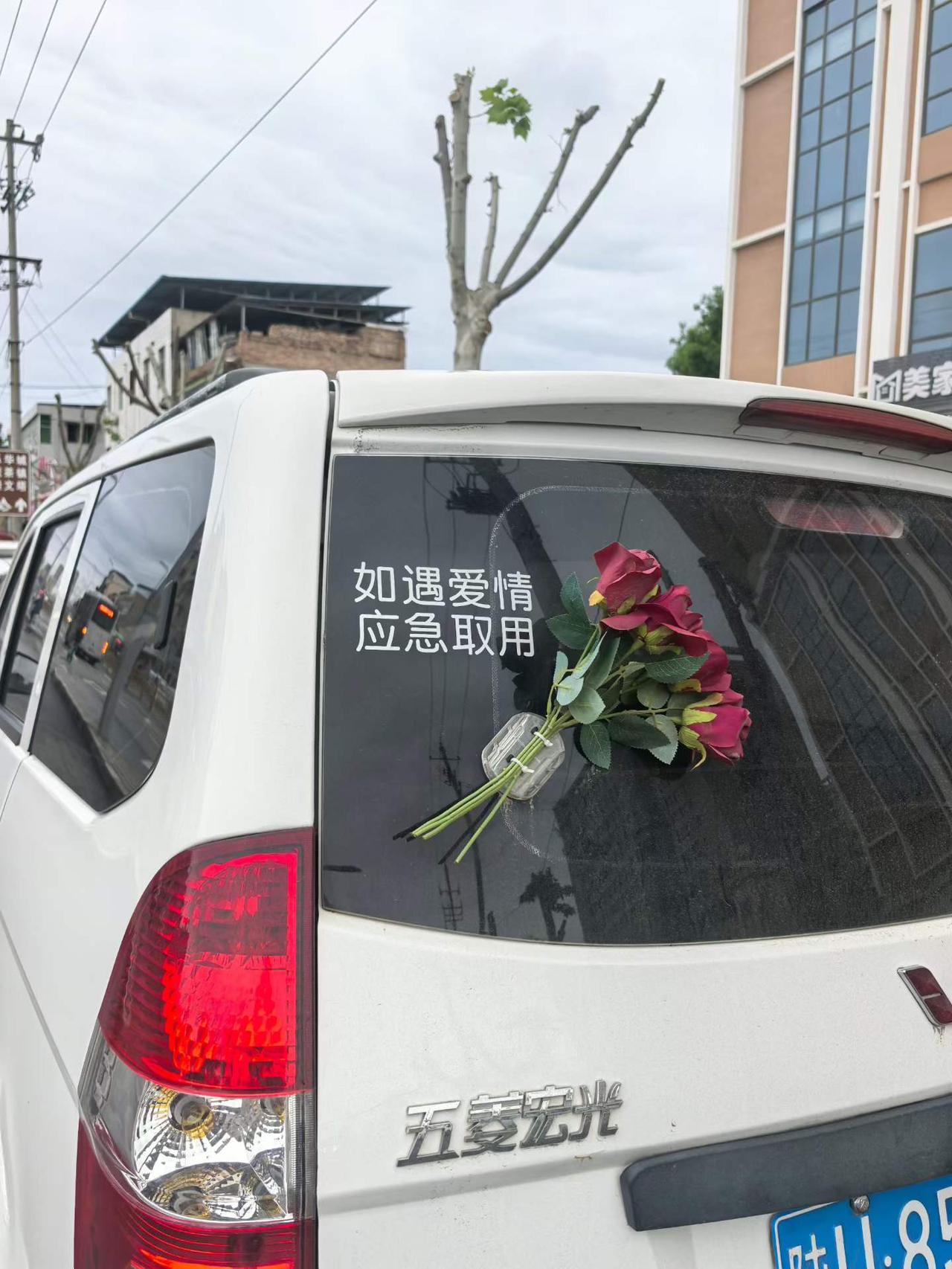 车不在好，有心则灵。西安人的浪漫，此刻具象化了~~~~（朋友拍摄于上班路上）