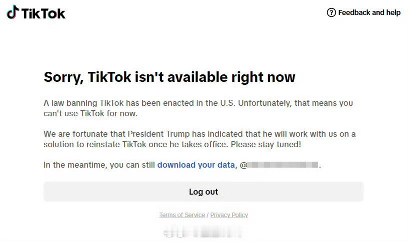 tiktok禁令  TikTok停止在美服务 据法新社最新消息，TikTok停止