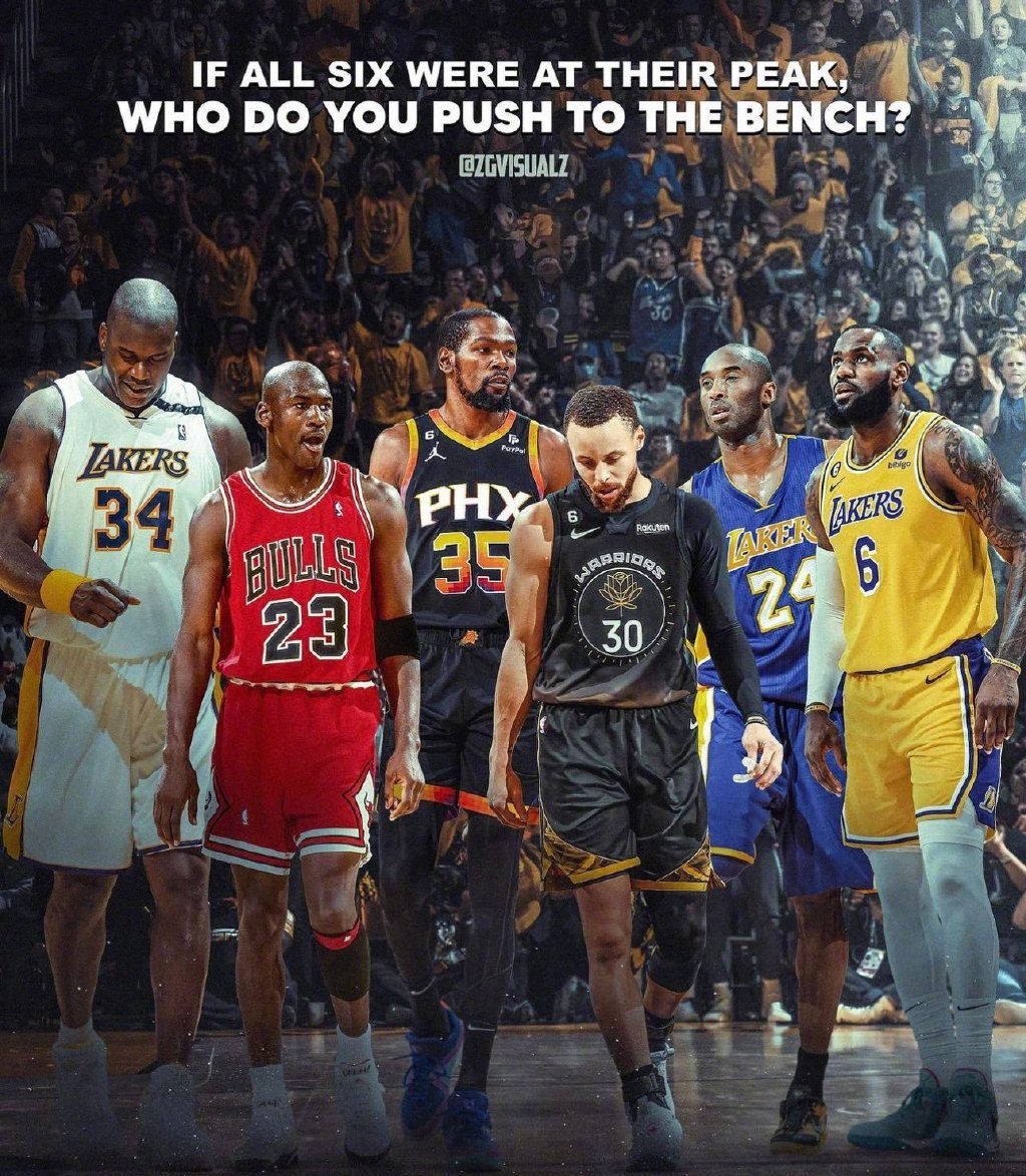 #NBA你我皆主角# 让你当教练，这六个人全部正值巅峰，你让谁替补？ ​​​