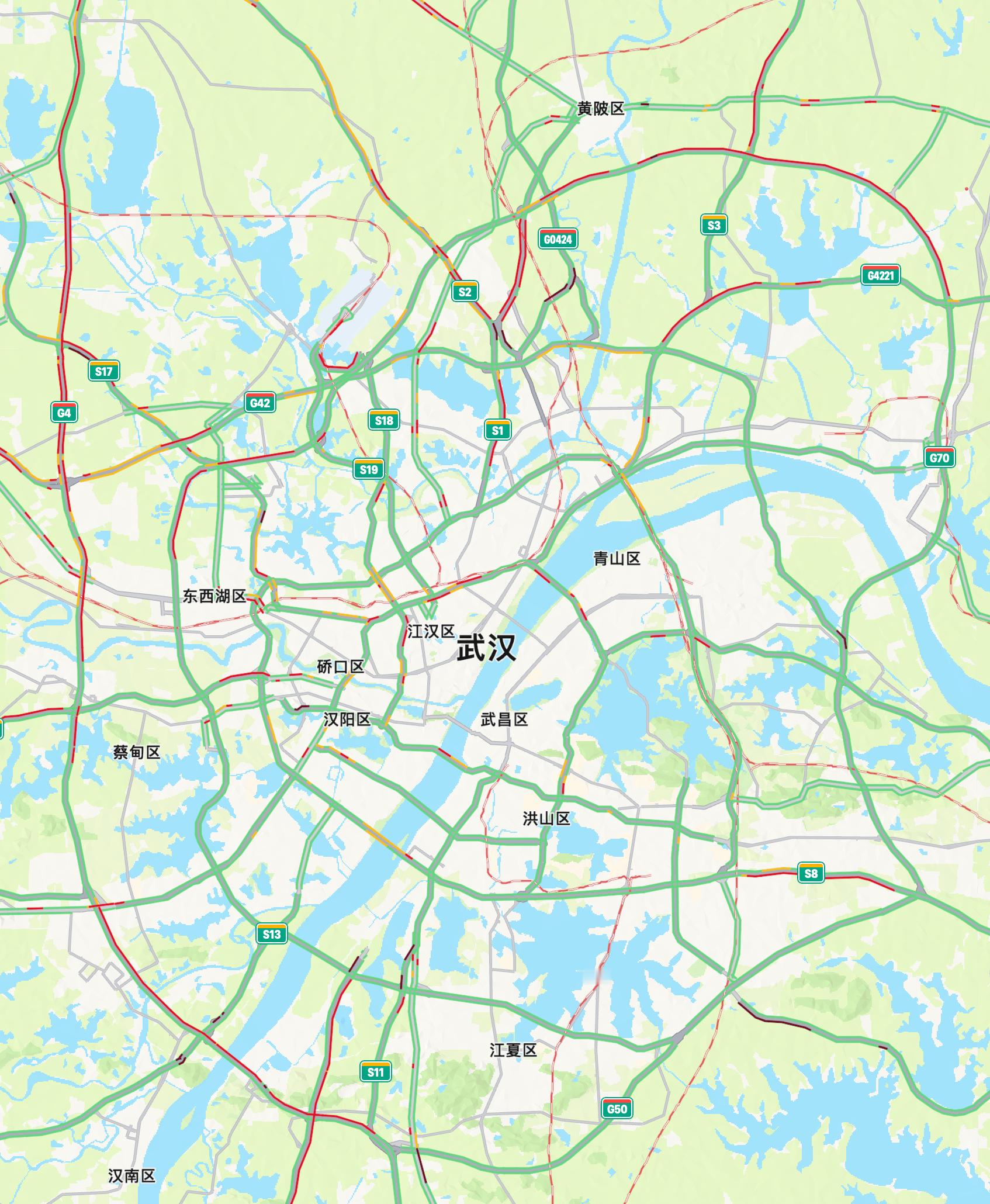 武汉市区的道路还能走么？准备开回去来着，看了下天气刚好要正月初一才转晴升温，哎难