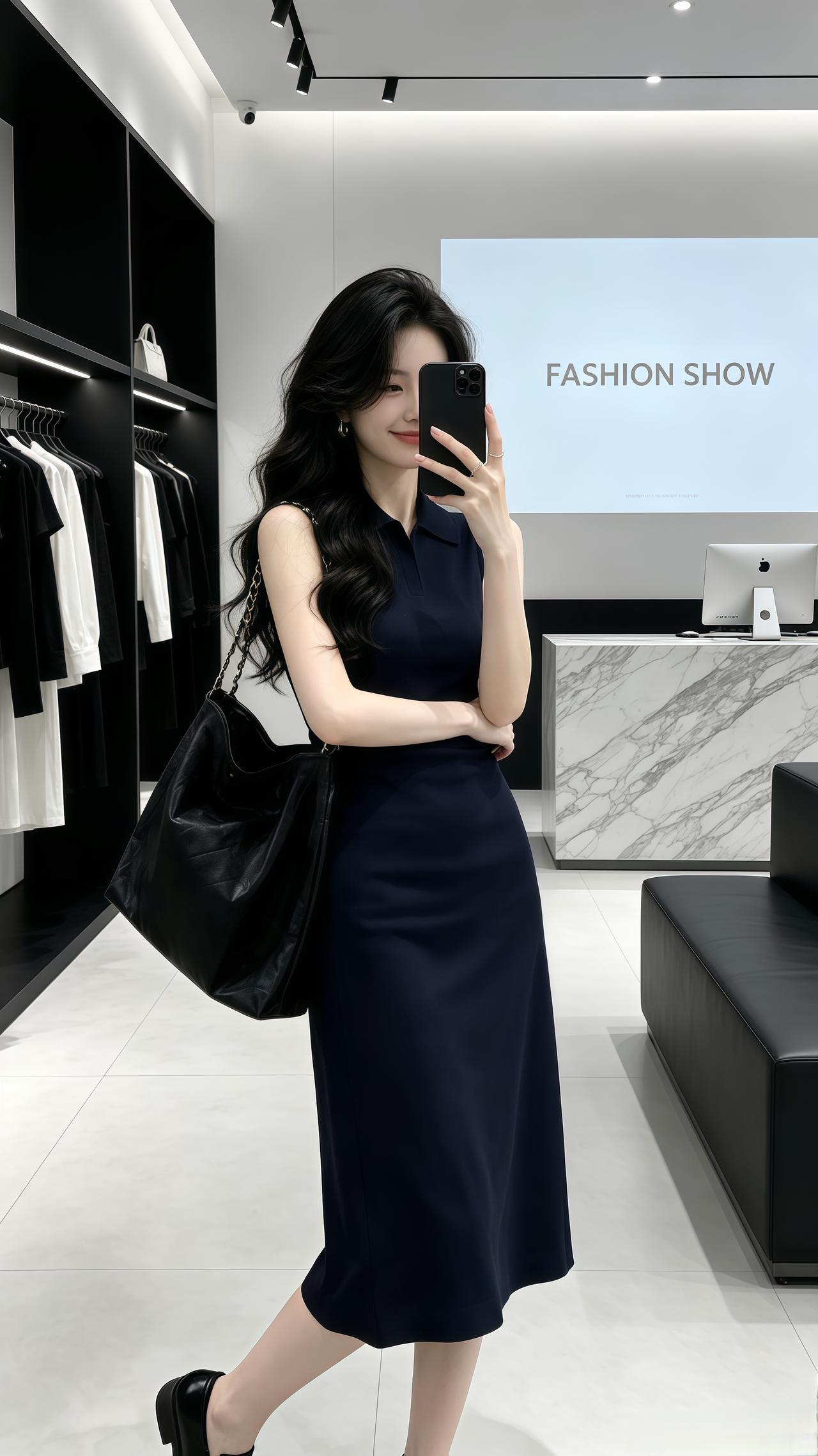 ootd穿搭高智感穿搭 显瘦又高级的连衣裙 轻奢气质显瘦无袖连衣裙 韩系穿搭穿搭