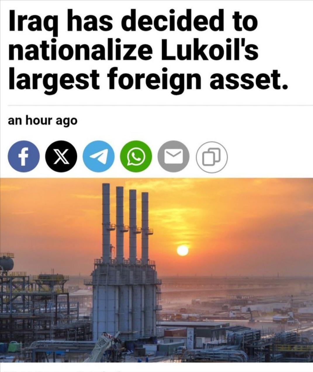 俄罗斯的连败似乎还没有结束，又一次遭遇挫折，这次是在伊拉克。

伊拉克内阁近期正