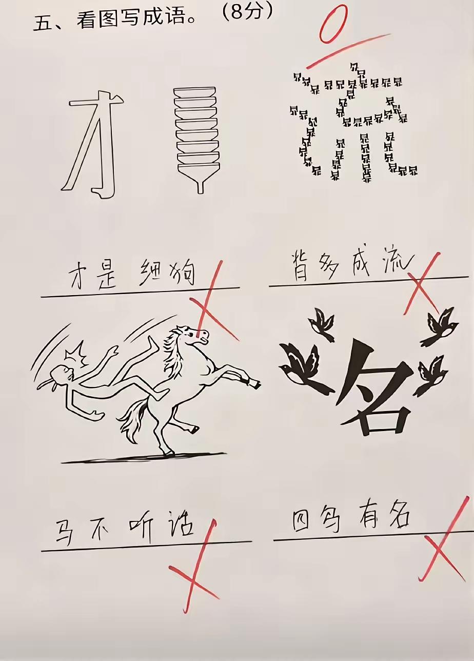 前三个我猜的很顺利：才高八斗，倒背如流，人仰马翻，第四个我叫不准，是声名鹊起吗？