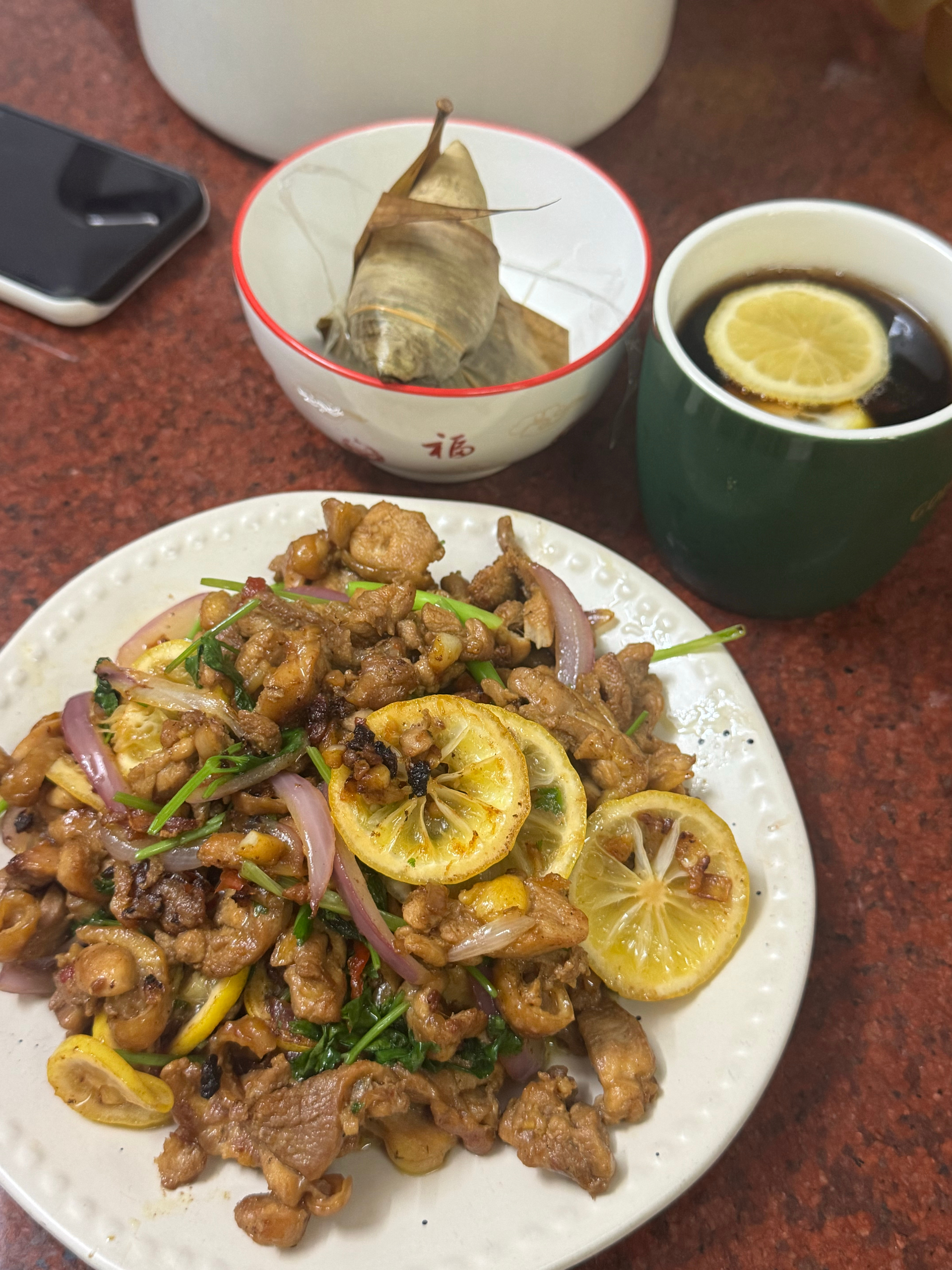 香煎柠檬鸡腿肉  粽子 柠檬可乐！ 