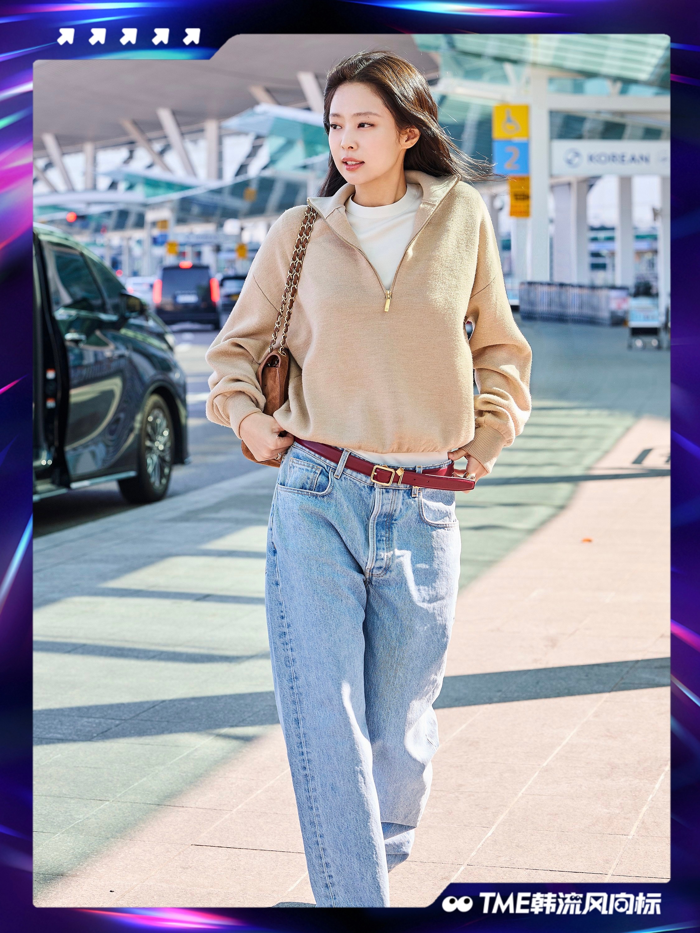 Jennie出发Chanel大秀 春天的气息扑面而来～香奈儿女郎Jennie今日