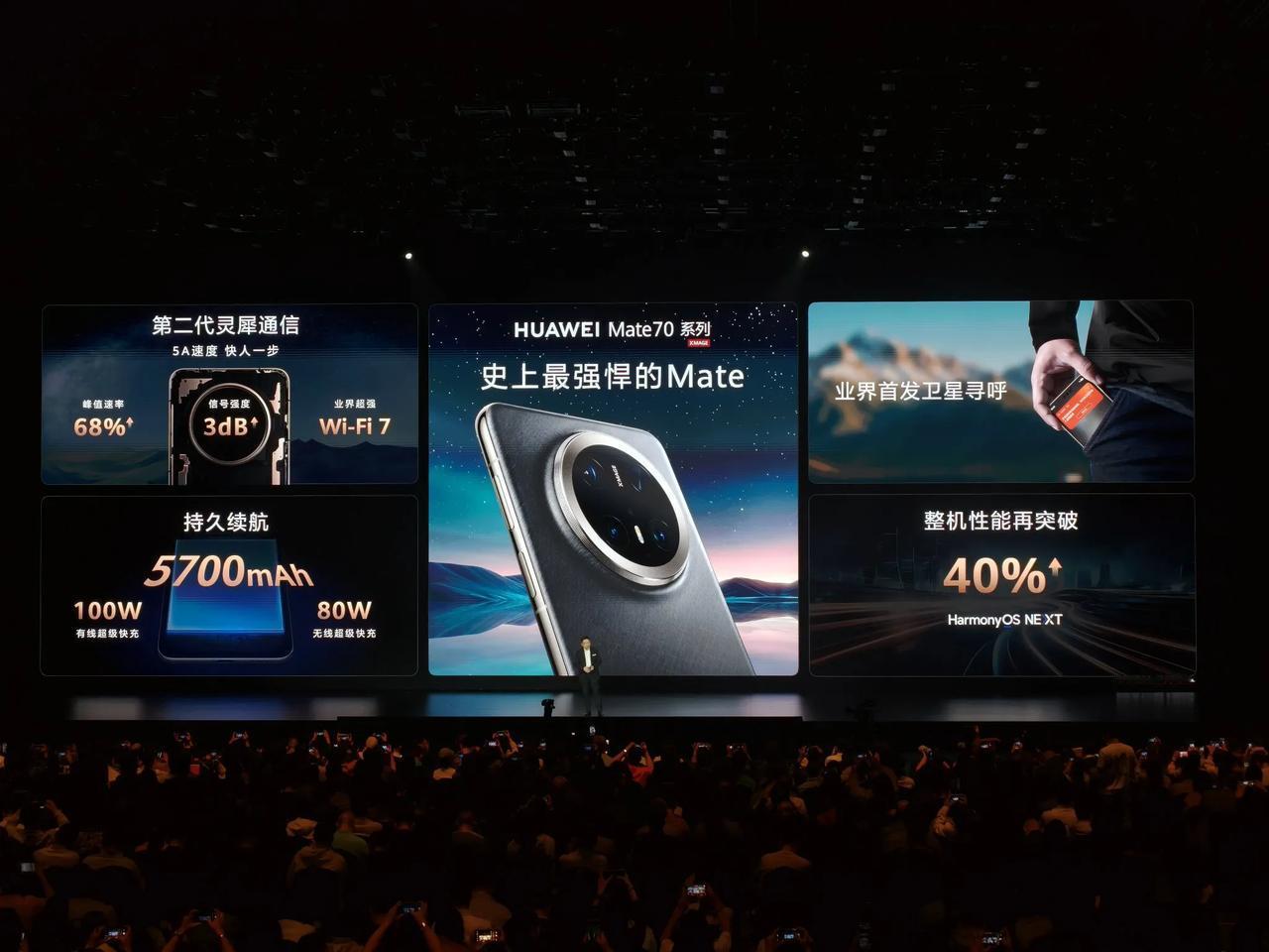 史上最强悍Mate，华为Mate70通信、电池、续航、充电、卫星通信一览。