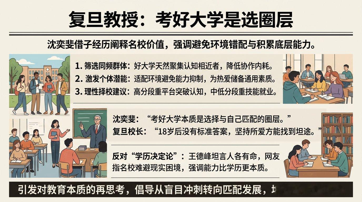 复旦教授谈为什么一定要考好的大学 