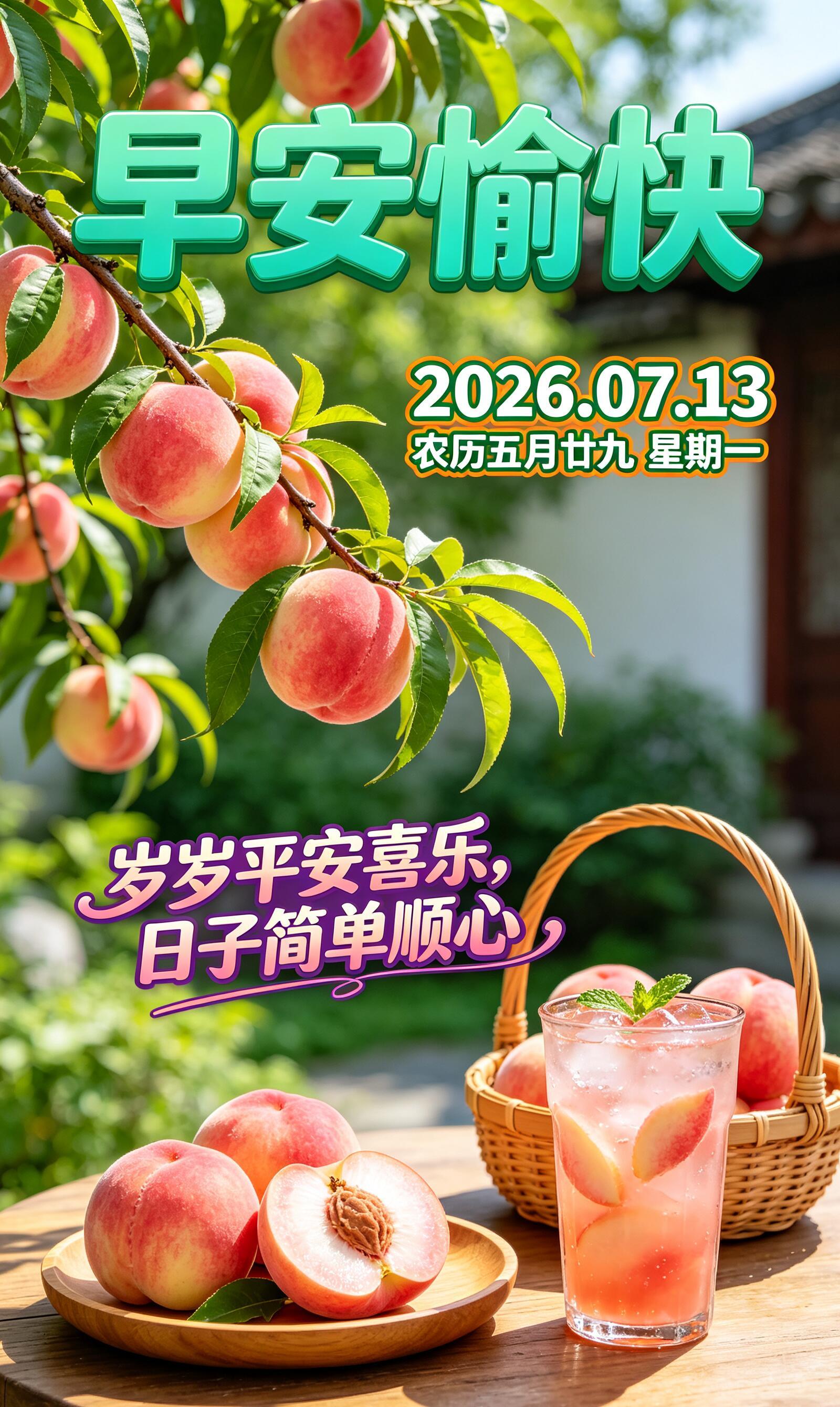 2026.7.13周一早安祝福图片海报壁纸拿图吱一声噢～ 