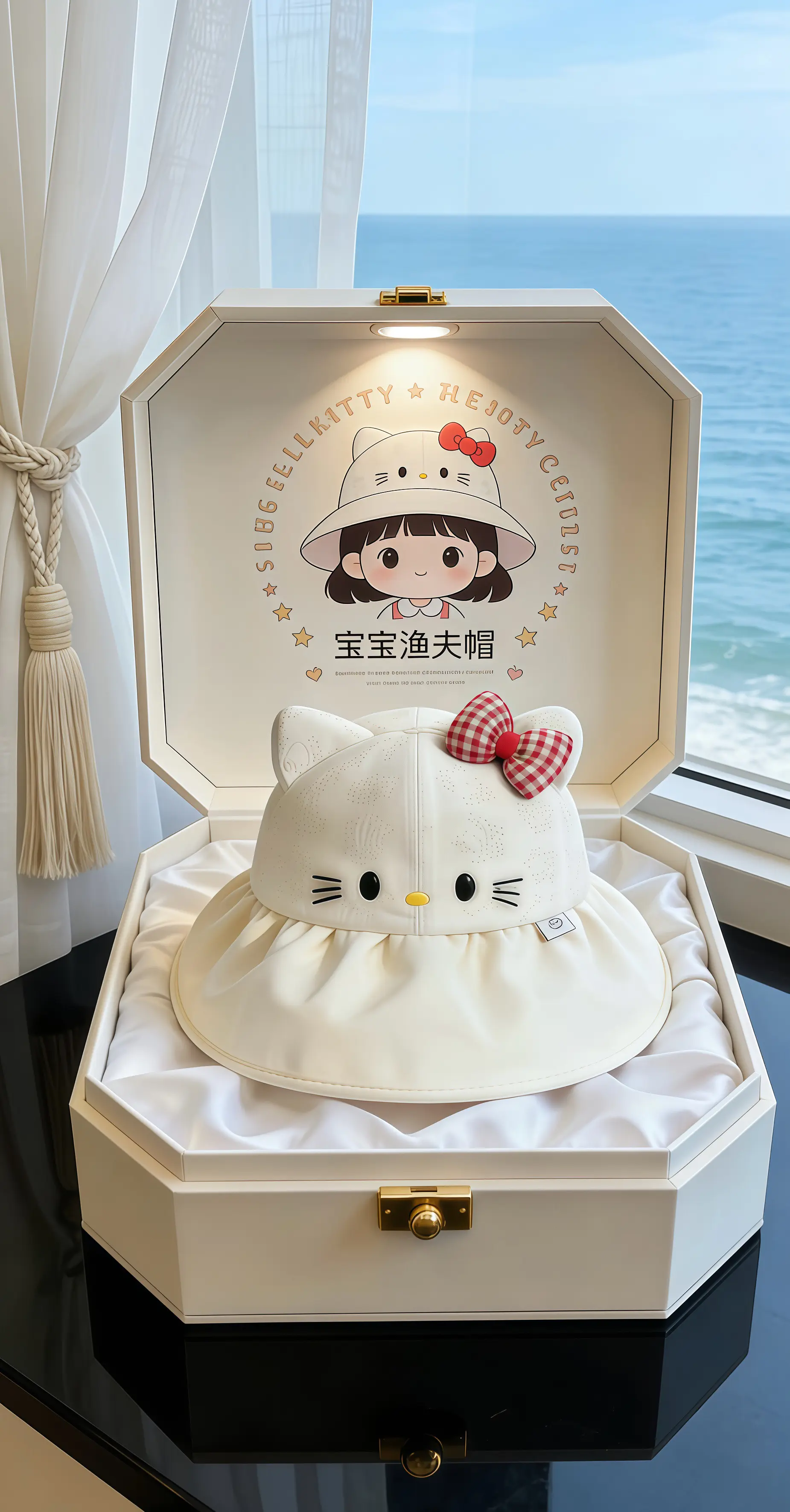 宝宝帽子遮阳帽大帽檐渔夫帽 也太可爱了吧可爱帽子