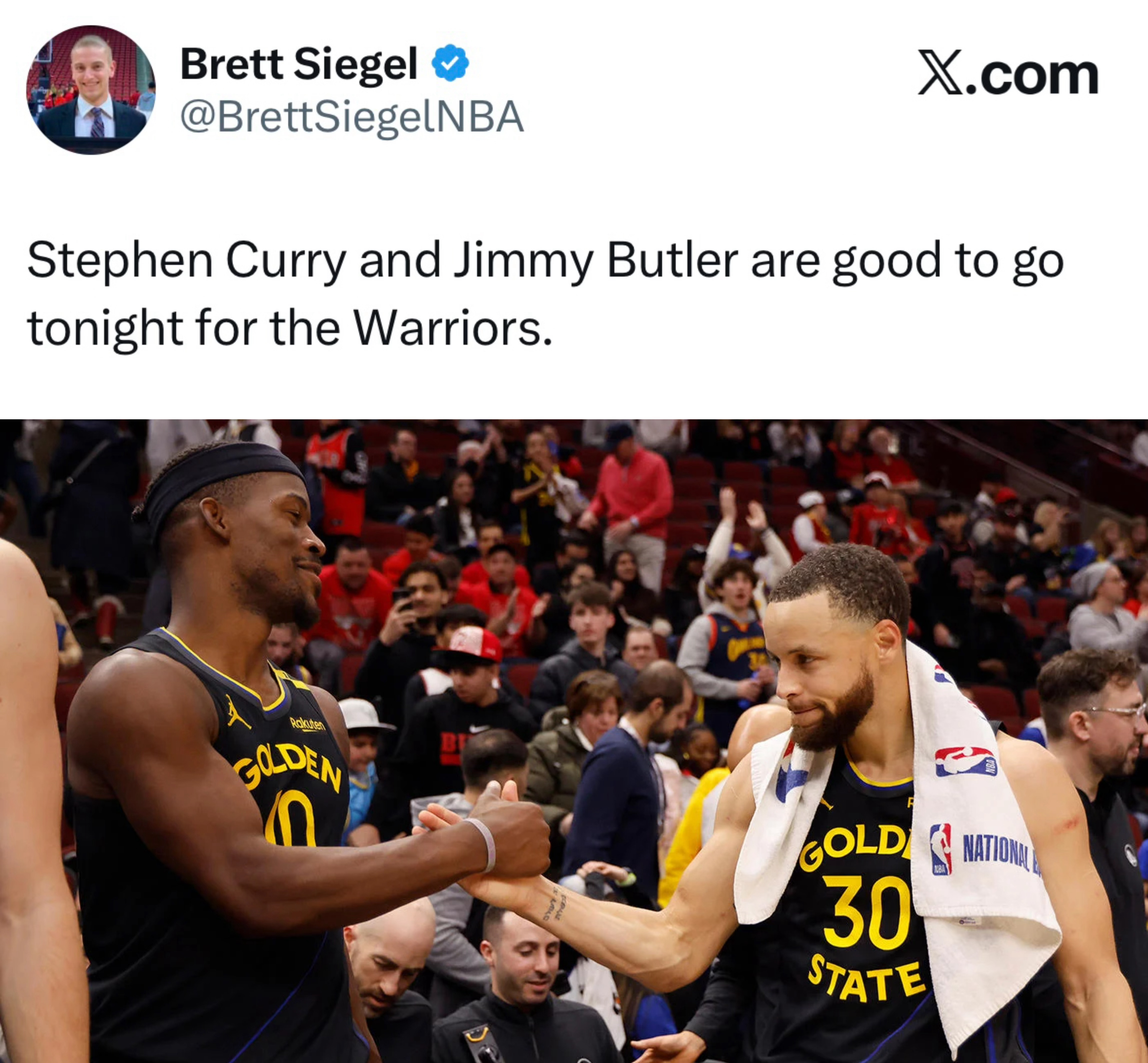 错峰出行，库里和巴特勒出战与爵士的比赛。 