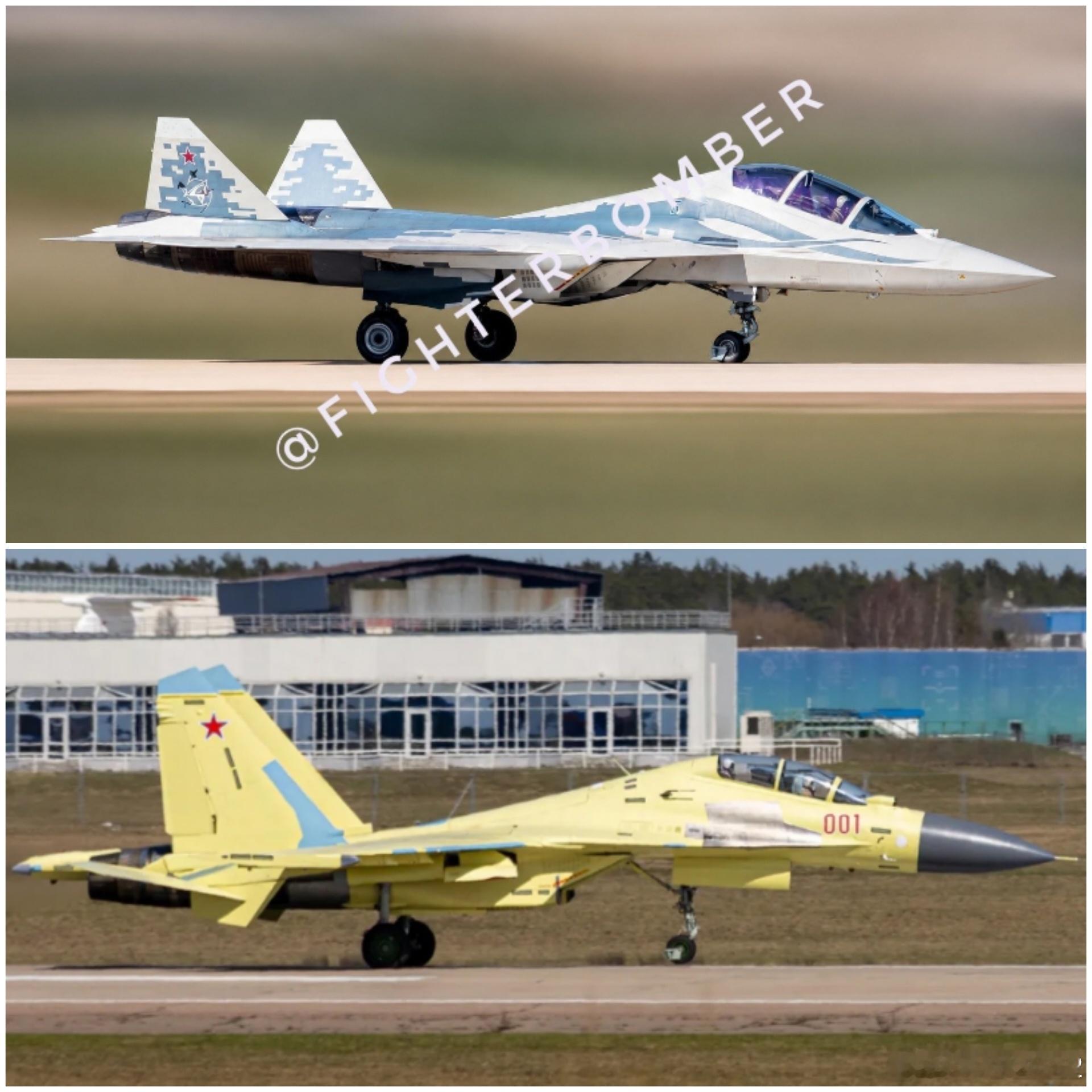 Su57D与Su30SM对比这是第3款双座5代机？一脉相承下来的阶梯式座舱，表明