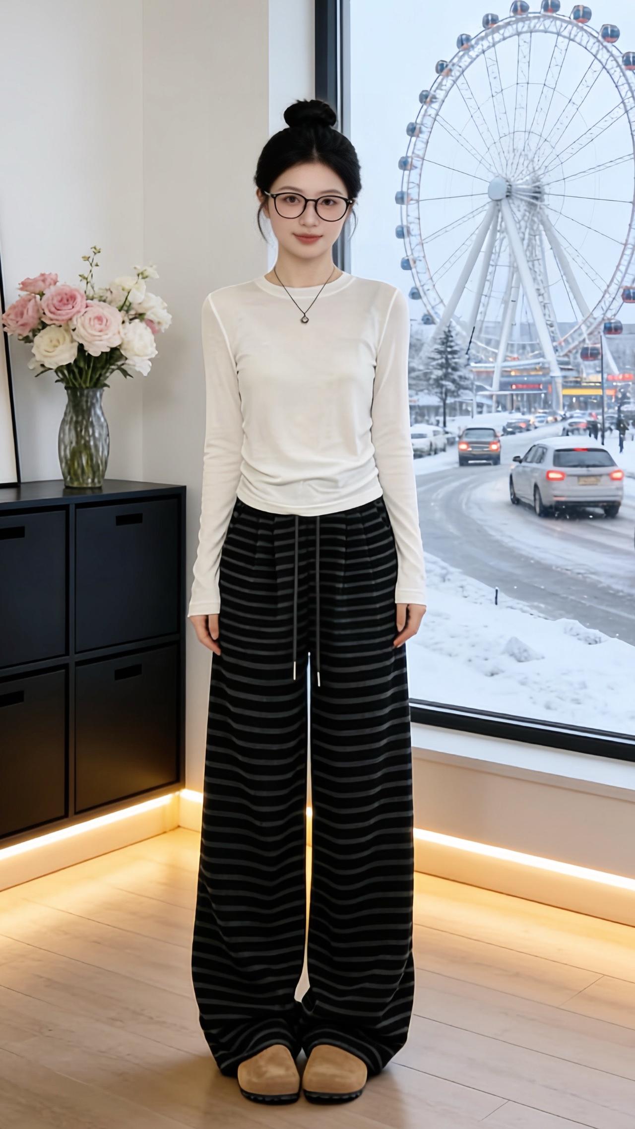 休闲裤 小个子穿搭 梨形身材穿搭 休闲减龄穿搭 洋气又百搭