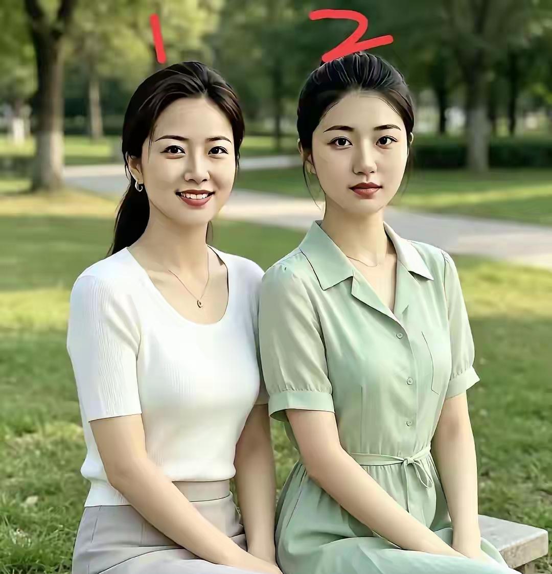 二位美女同时都相中了你，哪位美女让你寝食难安？夜不能寐。你会选几号做媳妇？