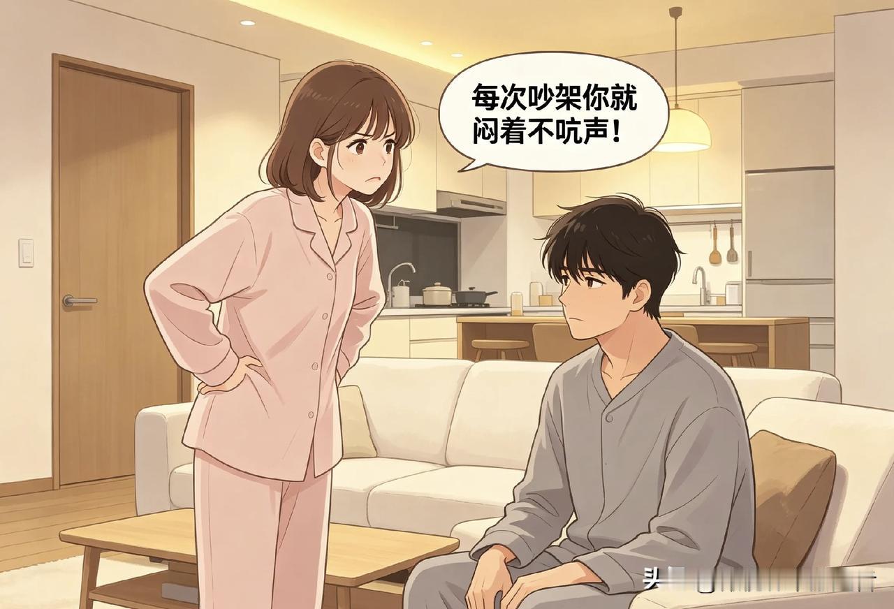 趣味漫画：吵架老婆让老公好好沟通，老公一句话直接把老婆逗笑...