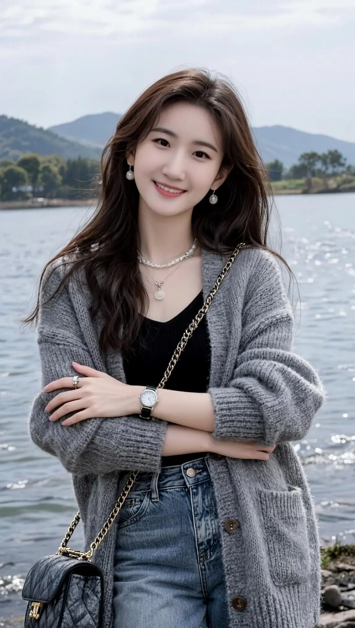 AI湖畔生活照 ai创作