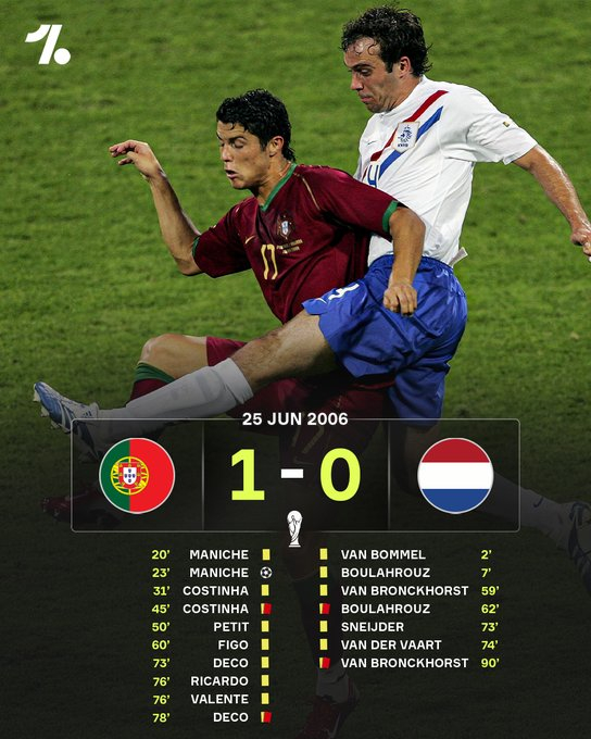 2006年世界杯葡萄牙🆚荷兰一战产生了惊人的16张牌，这是单场90分钟世界杯比