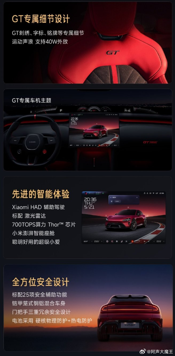三张图 看懂YU7 GT这个红色...  小伙子们怕是难顶 