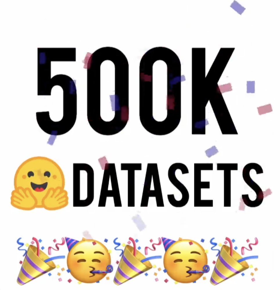 HuggingFace 上的公共数据集已经超过50万个了 ​​​