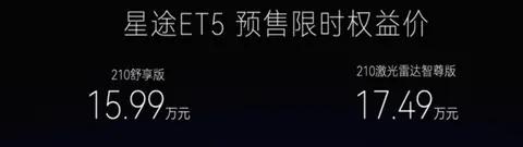 懂车之道讯懂车之道快讯，11月13日，星途ET5正式开启预售，共推出210舒享版