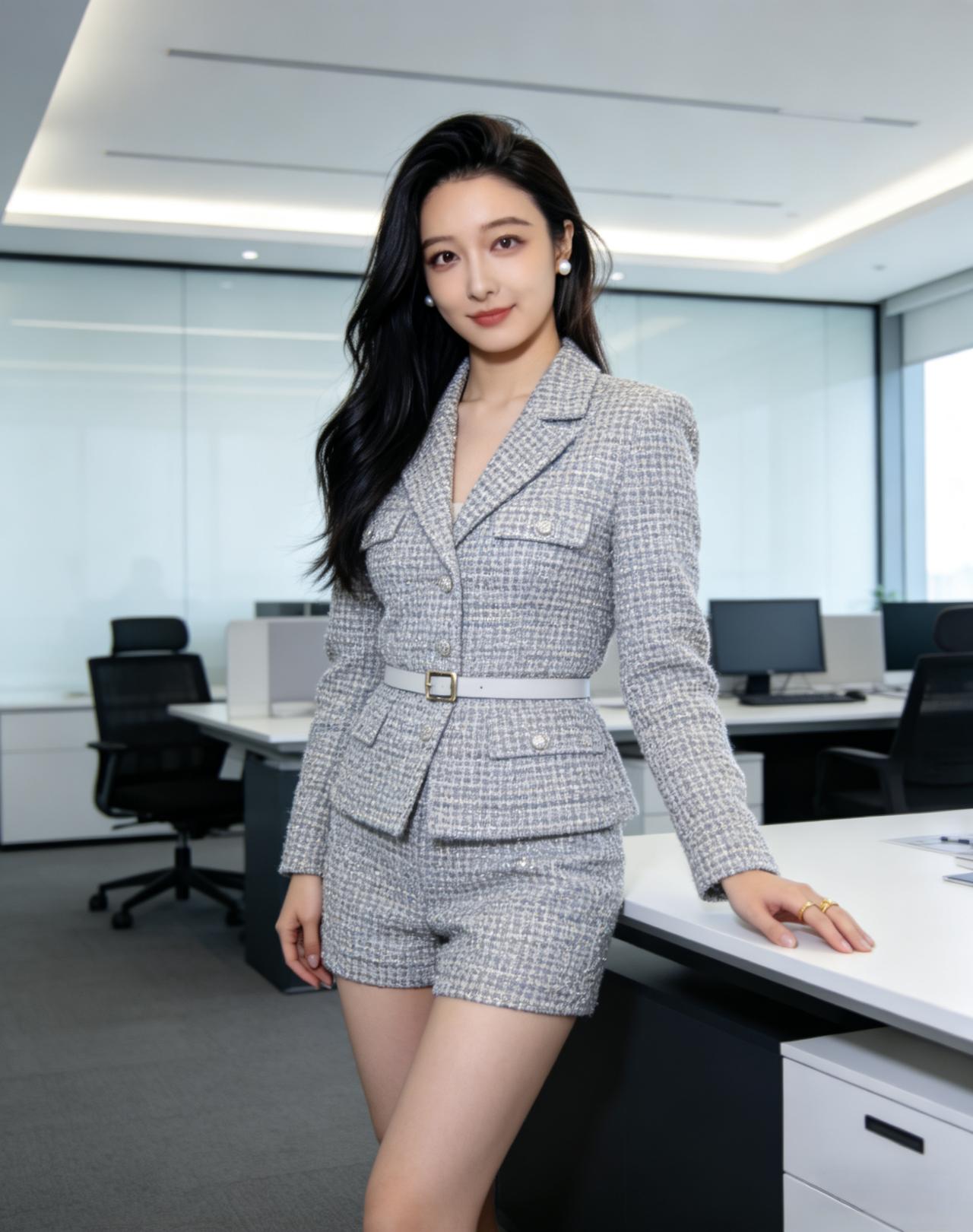 有些职场的穿搭，
看一眼，就感觉到她是:
卓越，女强人，天姿聪慧！