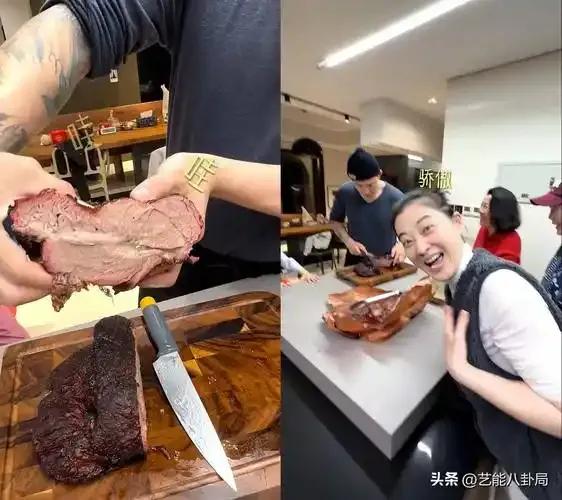 二婚的梅婷，如今真是被幸福紧紧包裹着！她的老公曾剑，虽有着纹着大花臂的粗犷外表，