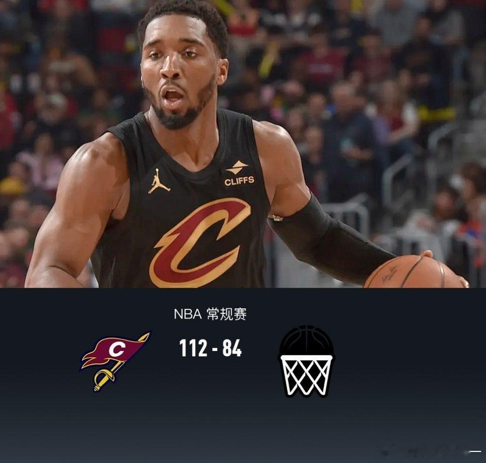 篮网vs骑士骑士112-84轻取篮网迎6连胜，哈登三节16+9，米切尔17分北京