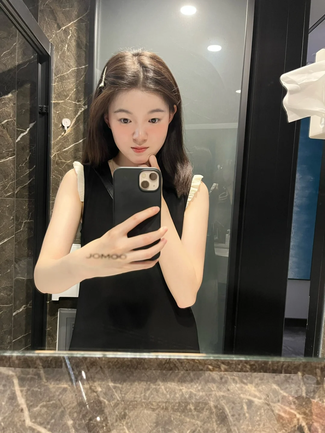 今天穿拼接裙