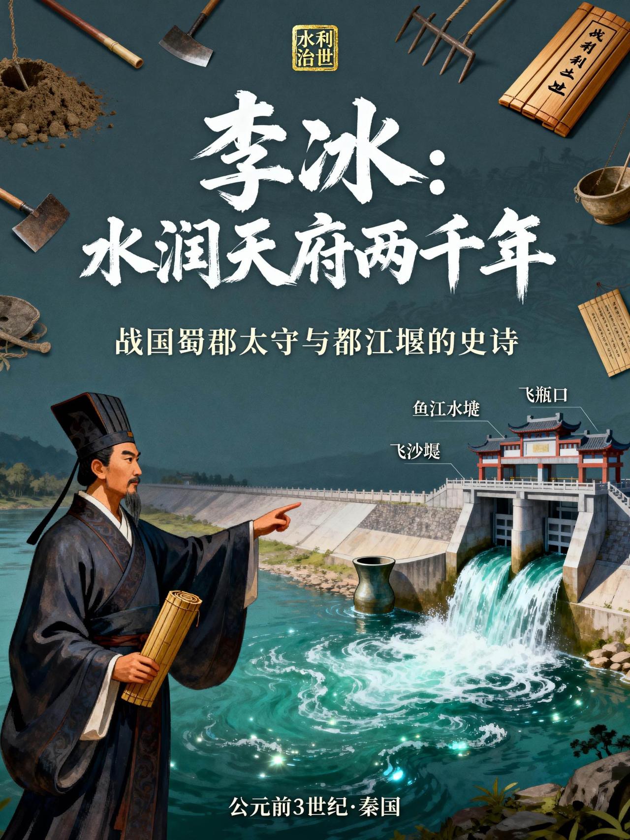 李冰治水筑牢巴蜀经济根基，为秦统一及华夏文明存续提供物质保障；余玠构建山城防御体