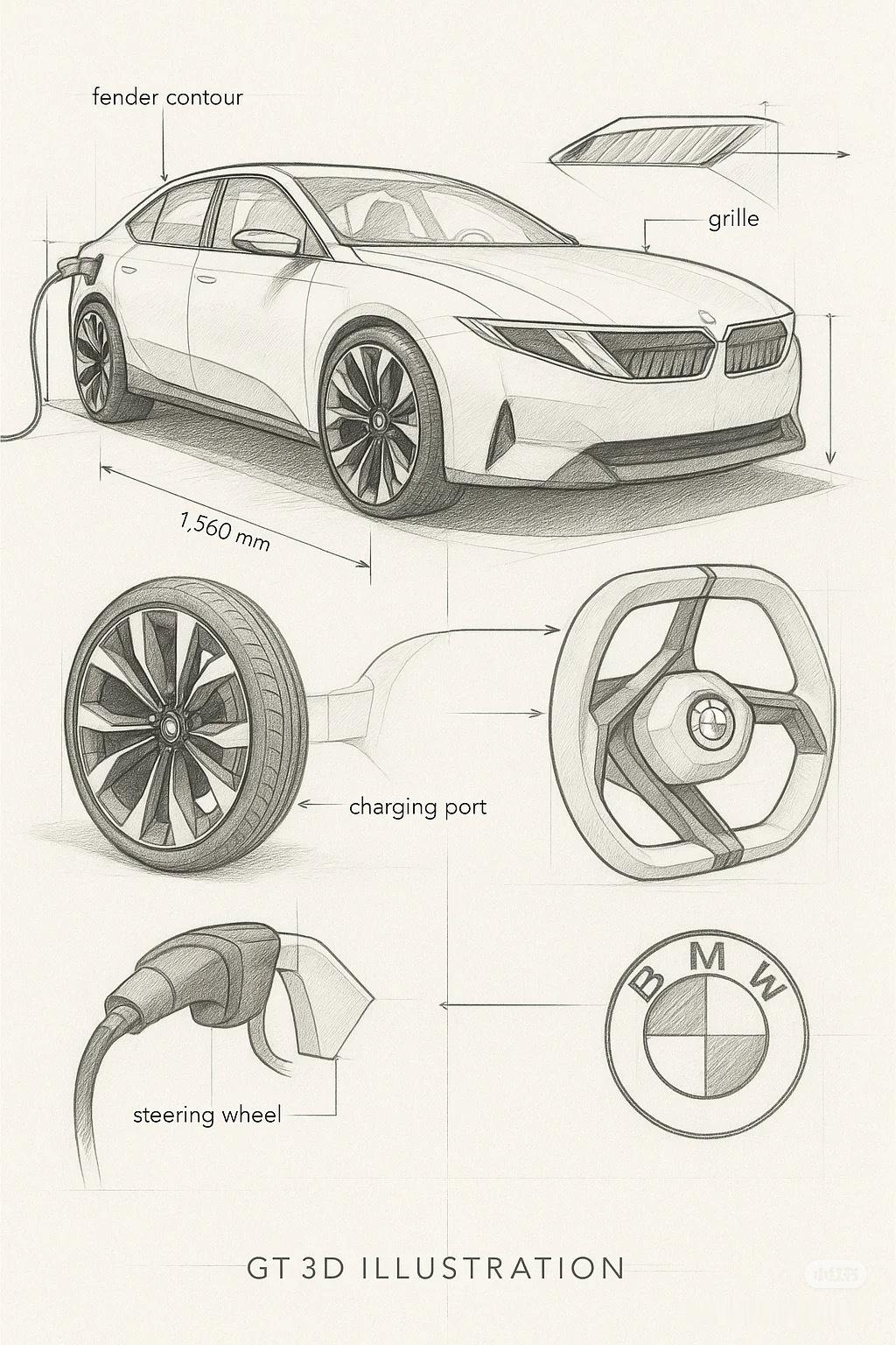 BMW Vision Neue Klasse设计手稿bmwsky[超话]驾驶乐趣