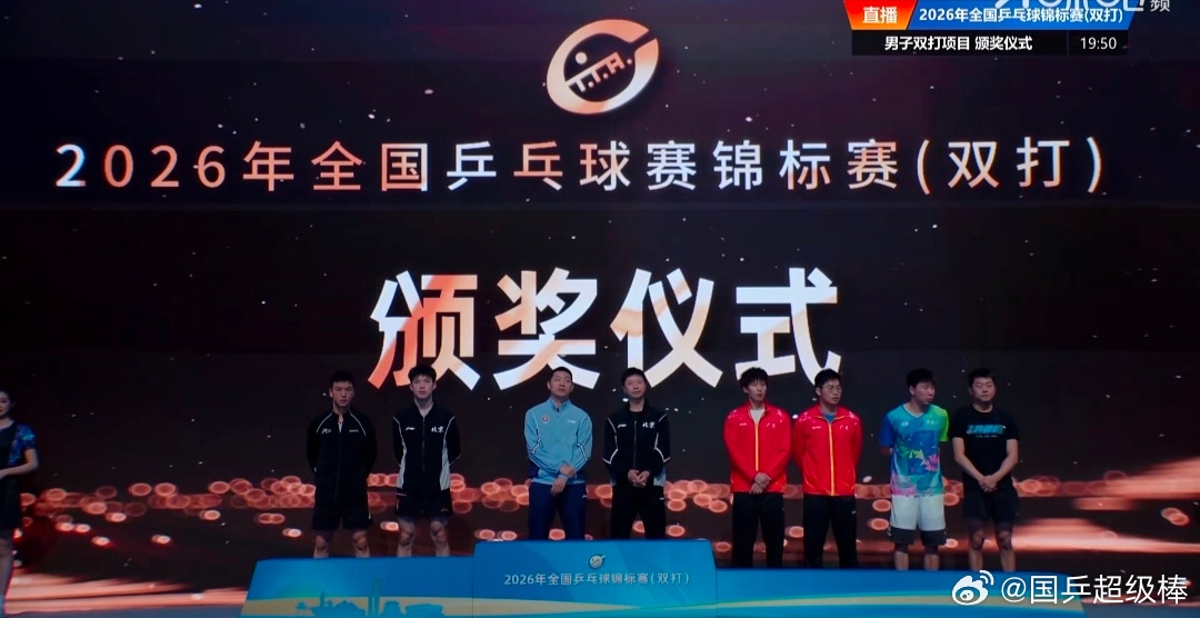 2026年7月19日全国乒乓球锦标赛男双冠军龙蟒组合，亚军黄友政向鹏。看到马龙和