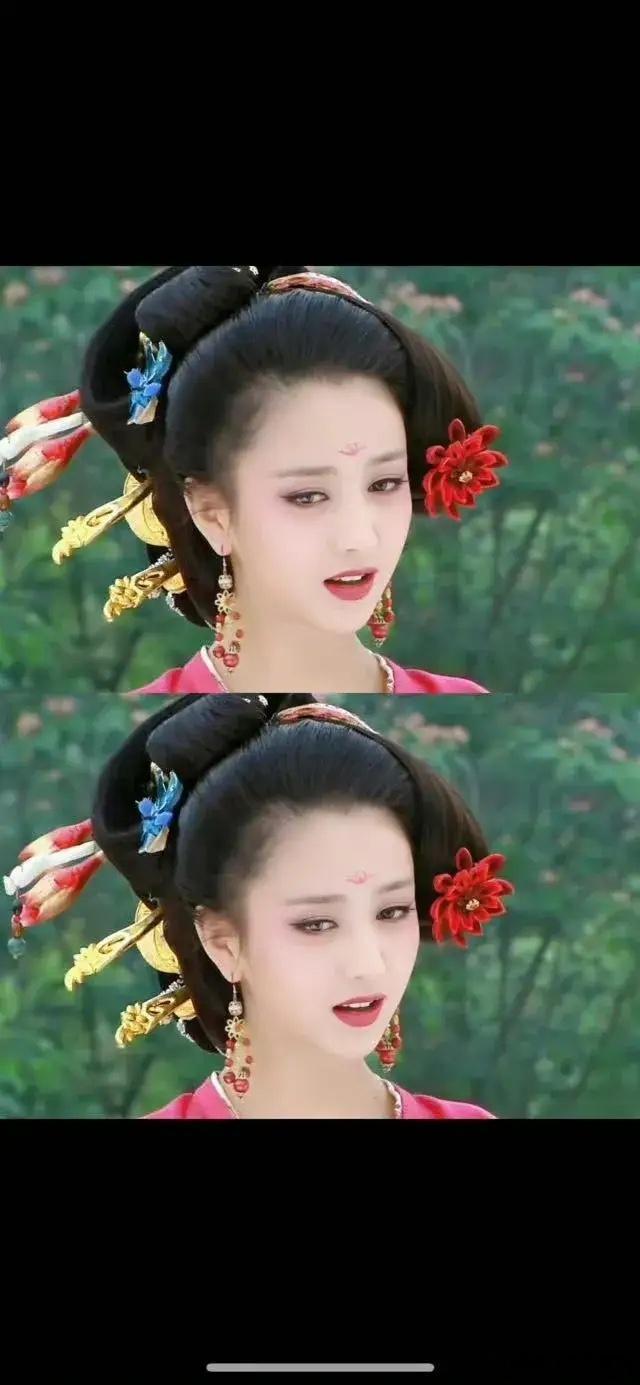 佟丽娅是真的瘦，而且是标准的瓜子脸，这个造型她也撑起来了，搞不懂现在的演员为什么