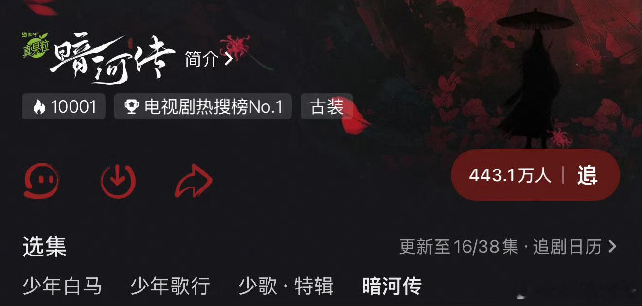 暗河传优酷热度破万了！！！龚俊快来发红包啊[手指比心] ​​​