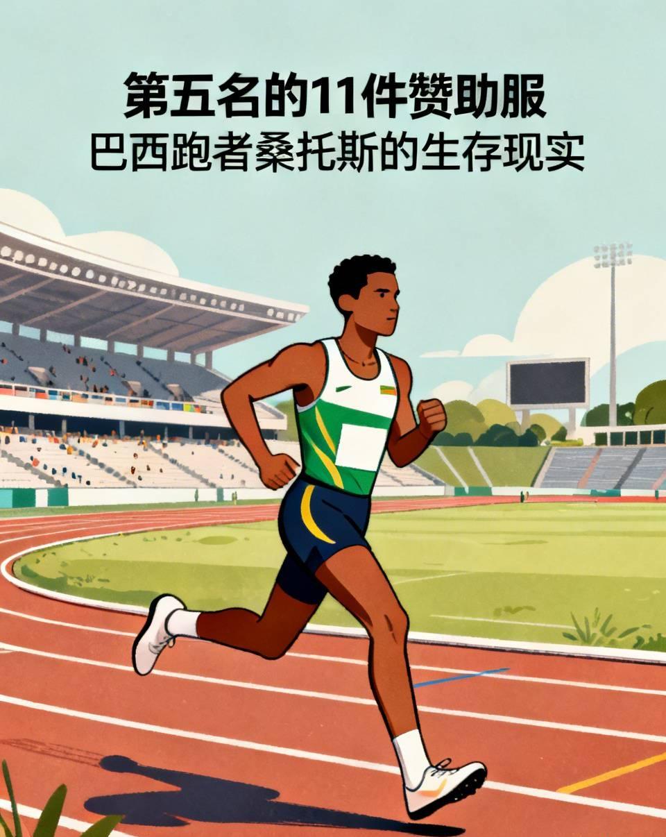 跑了第五名，却靠11件赞助服火遍全网！
 
巴西跑者桑托斯参加一场10K比赛，跑