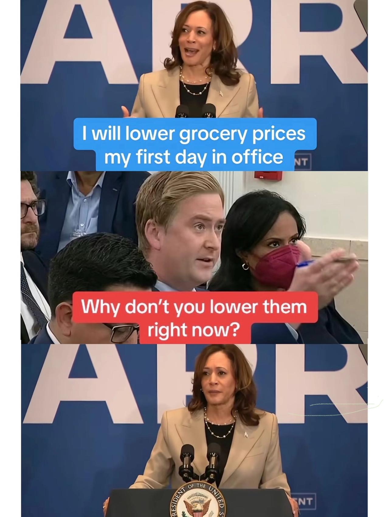 如果卡玛拉真的打算降低食品价格，她早就已经这么做了。她不会采取任何措施来降低通货