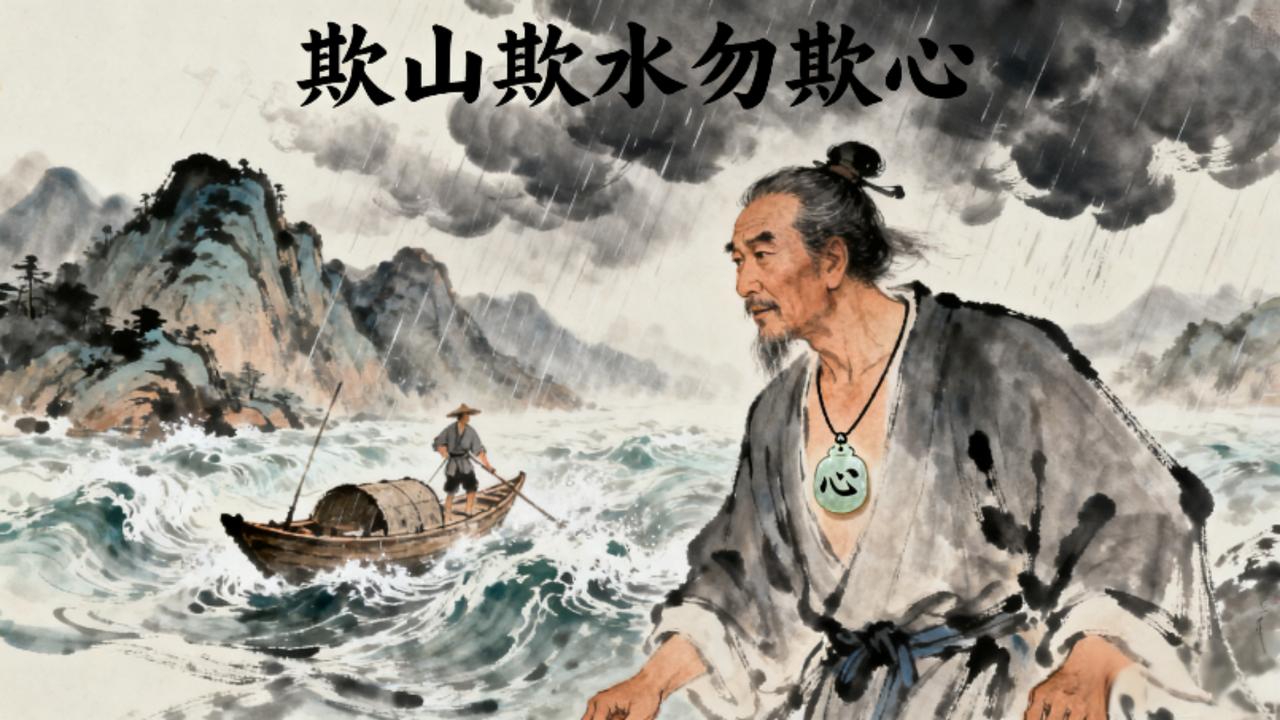 上联：画龙画虎难画骨，
下联：欺山欺水勿欺心。