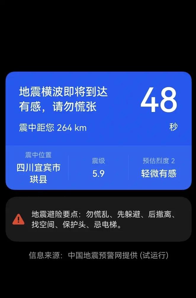 突发！宜宾5.5级地震，成都多地晃动，不少人接到地震预警
刚刚宜宾发生5.5级地