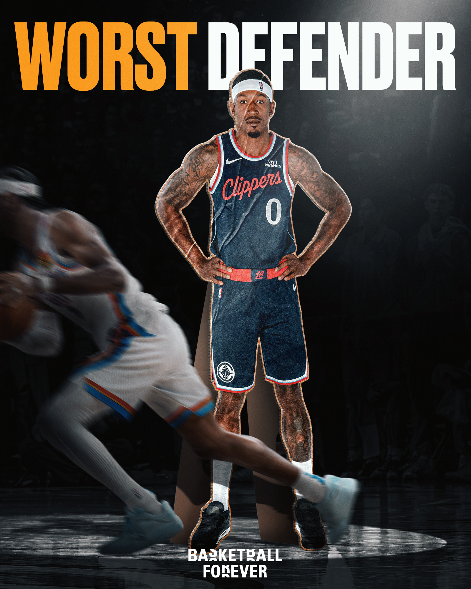 当快船把比尔老师放到场上的时候，他们的防守基本上就相当于多了一道自动感应门了防守