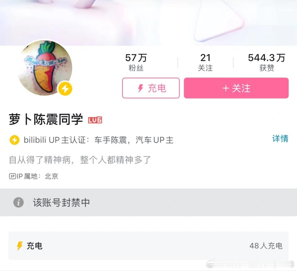 陈震账号被全网禁言我这波站陈震。利益完全不相关的路人。时不时刷到陈震的微博，他的