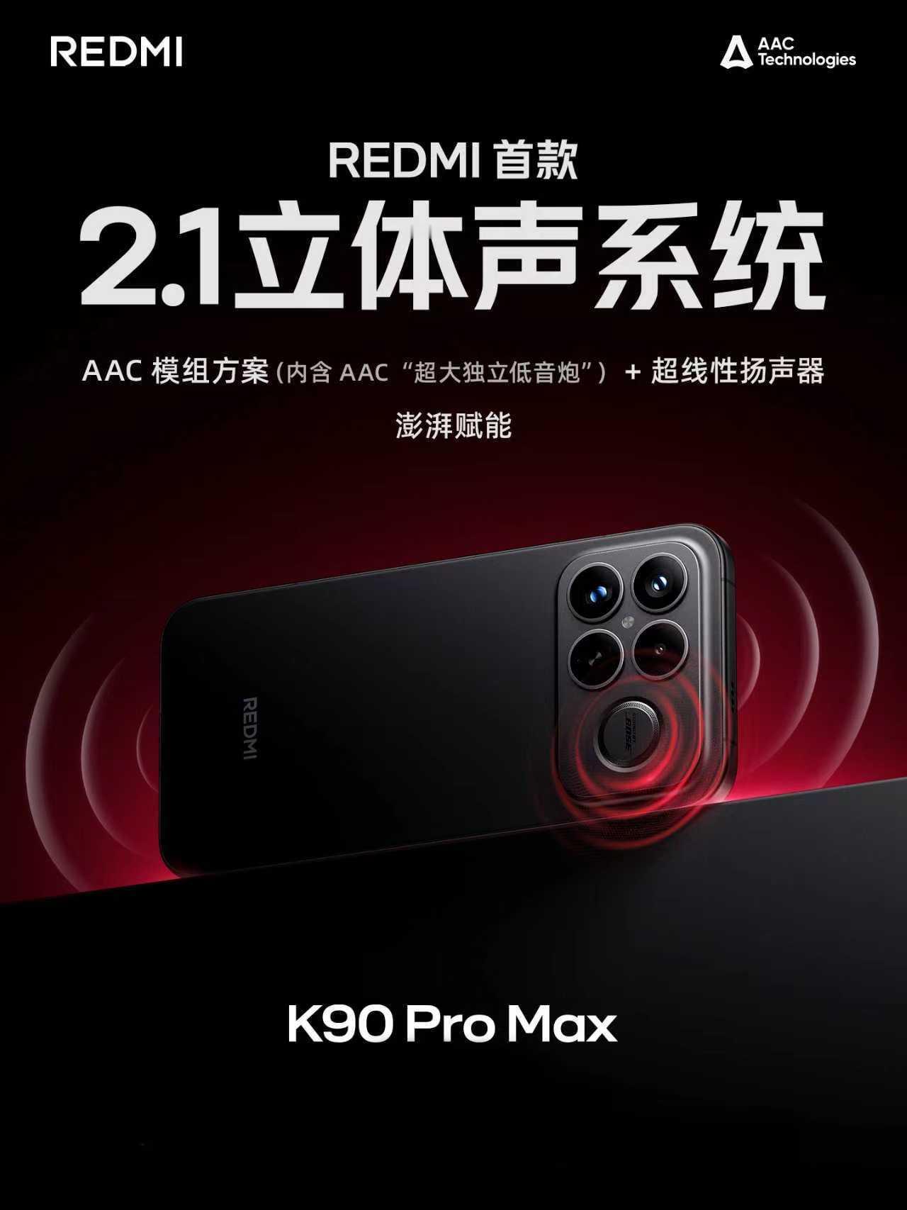 AAC为REDMI K90 Pro Max创新定制模组方案，助力其以「两颗超线性