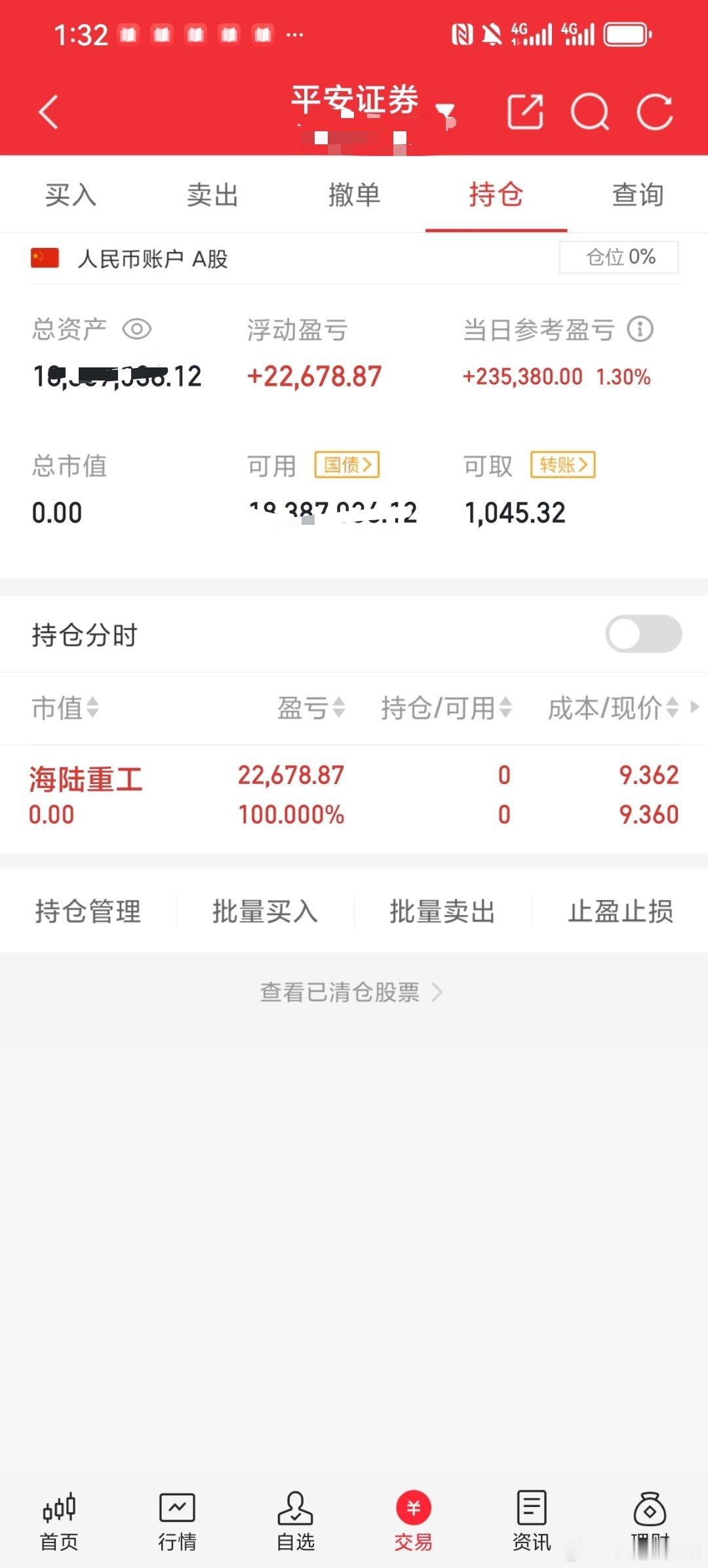 海陆重G目前小赚卖出，尾盘会上车新的福利牛牛 ​​​
